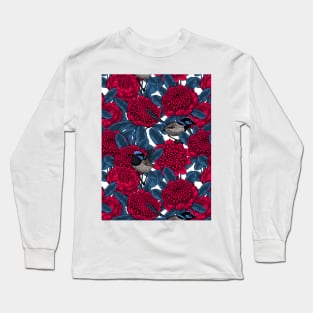 Red waratah and fairy wrens Long Sleeve T-Shirt